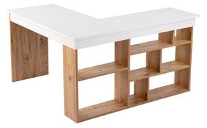 Íróasztal borovi fenyő dekorral 120x130 cm Vesper – Kalune Design