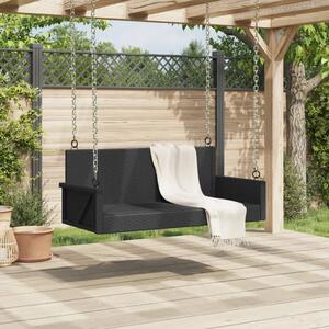 VidaXL fekete polyrattan hintapad 119 x 56 x 48 cm