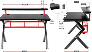 PC asztal Hyperion 5.0 (fekete + piros). 1087509