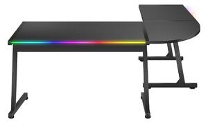Sarok PC asztal Hyperion 6.0 (fekete + többszínű) (LED világítással). 1087515