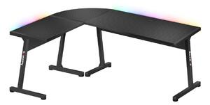 Sarok PC asztal Hyperion 6.0 (fekete + többszínű) (LED világítással). 1087515