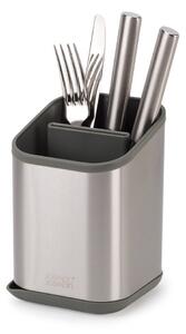 Fényes ezüstszínű rozsdamentes acél edényszárító evőeszközökhöz 11x11,5 cm Duo Steel – Joseph Joseph
