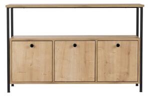 Világos natúr színű konzolasztal tölgyfa dekorral 29,5x120 cm Solace – Kalune Design