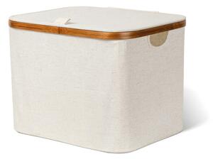 Krémszínű fedeles textil tárolódoboz 40,5x33x30 cm Bamboo/Linen – Bigso