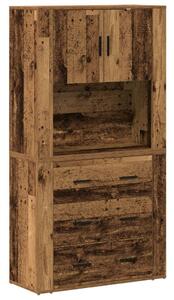 Magas szekrény Régi fa 80x33x150 cm Mérnökelt fa