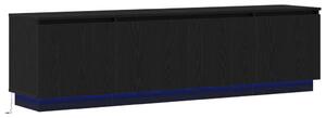TV állvány LED-del Fekete Tölgy 180x38x49 cm Műanyag