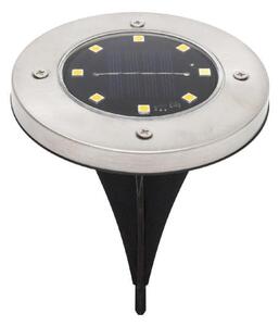 HOME MX626WW napelemes kerti lámpa, 2 db-os szett, 8 db melegfehér LED, akkumulátor, acél és műanyag