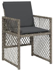 VidaXL 17 részes szürke polyrattan kerti étkezőgarnitúra párnával