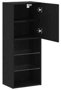LED világítással ellátott TV szekrény fekete tölgy 40,5x30x102 cm