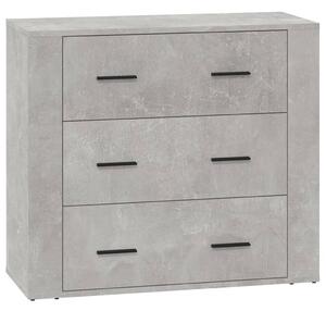 Betonszürke szerelt fa tálalószekrény 80x33x70 cm