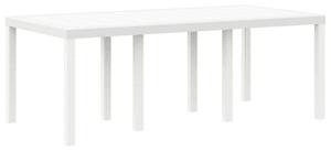Kerti Asztal Fehér 200x100x73 cm Poli Rattan