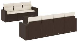 VidaXL 8 részes barna polyrattan kerti ülőgarnitúra párnákkal