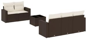 VidaXL 6 részes barna polyrattan kerti ülőgarnitúra párnával
