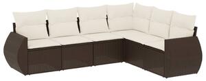 VidaXL 6 részes barna polyrattan kerti ülőgarnitúra párnával