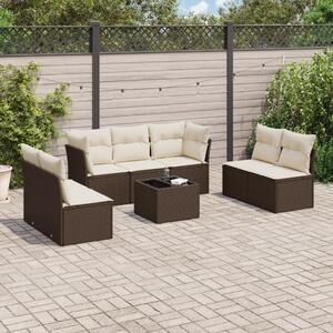 VidaXL 8 részes barna polyrattan kerti ülőgarnitúra párnákkal