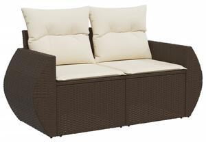 VidaXL 6 részes barna polyrattan kerti ülőgarnitúra párnával