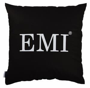 EMI fekete párna nyomtatott mintával 40x40 cm
