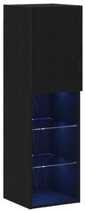 LED TV szekrény 2 db Fekete Tölgy 30,5x30x102 cm Mérnökifából