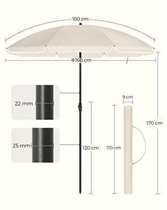 SONGMICS kerti napernyő, 160 cm, UPF 50+ UV-védelem, állítható magasságú