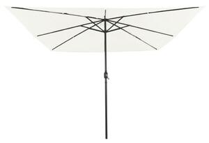 VidaXL Négyzetes Kerti Napernyő LED Fényekkel 295x245 cm Homokfehér