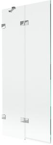 Mexen Lunar, kétszárnyú kádparaván bal oldali 80 x 150 cm, átlátszó üveg, króm, 897-080-100-01-00-L