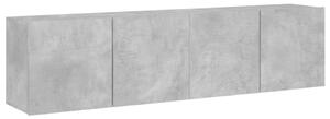 2 db betonszürke falra szerelhető TV-szekrény 80 x 30 x 41 cm