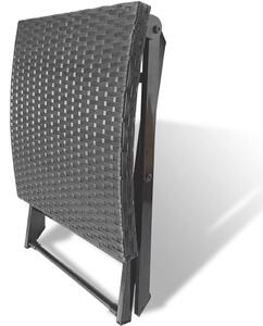 VidaXL fekete összecsukható polyrattan ülőke