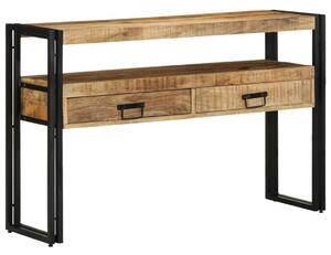 Fekete Asztalok 120x33x75 cm Tömör Mangófából és Fémből