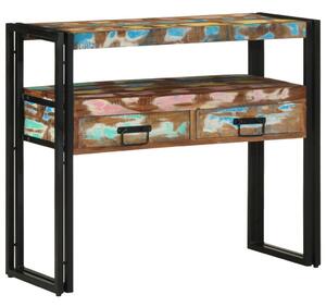 Végasztalok Többszínű 90x33x75 cm Tömör újrahasznosított fa és fém