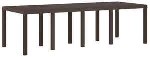Kerti Asztal Barna 250x100x73 cm Műrattan