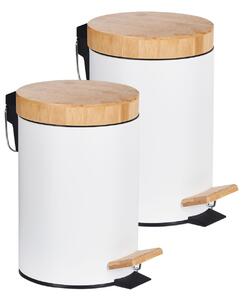 Kétdarabos pedálos szemetes kuka szett 3 L ECOSMART Fém Fehér