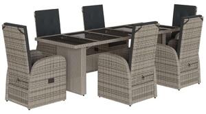 VidaXL Polyrattan Kerti Étkezőgarnitúra - 7 részes - Szürke