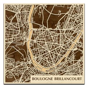Boulogne-Billancourt 3D fa várostérkép fali dekoráció – Natura Products