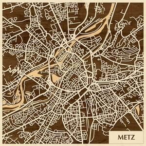 Metz 3D fa várostérkép fali dekoráció – Natura Products