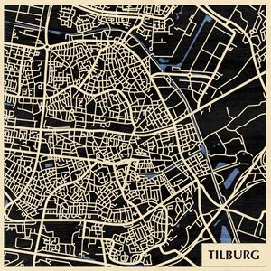 Tilburg 3D fa várostérkép fali dekoráció – Natura Products