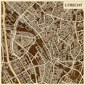 Utrecht 3D fa várostérkép fali dekoráció – Natura Products