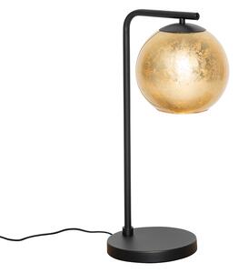 Design asztali lámpa fekete, arany üveggel - Bert