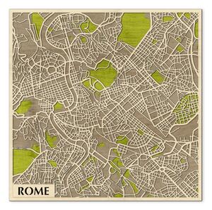 Róma – Roma 3D fa várostérkép fali dekoráció – Natura Products
