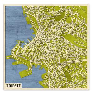 Trieszt – Trieste 3D fa várostérkép fali dekoráció – Natura Products