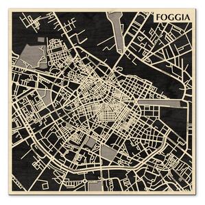 Foggia 3D fa várostérkép fali dekoráció – Natura Products