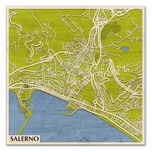 Salerno 3D fa várostérkép fali dekoráció – Natura Products