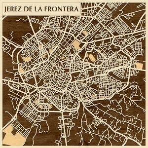 Jerez de la Frontera 3D fa várostérkép fali dekoráció – Natura Products