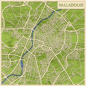 Valladolid 3D fa várostérkép fali dekoráció – Natura Products