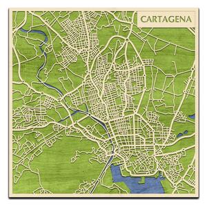 Cartagena 3D fa várostérkép fali dekoráció – Natura Products