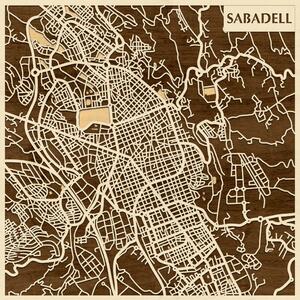 Sabadell 3D fa várostérkép fali dekoráció – Natura Products