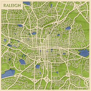 Raleigh 3D fa várostérkép fali dekoráció – Natura Products