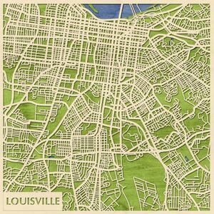 Louisville 3D fa várostérkép fali dekoráció – Natura Products