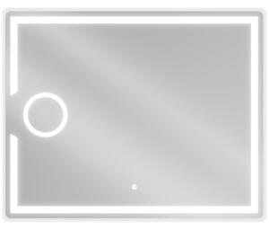 Mexen Onyx megvilágított fürdőszobai tükör kozmetikai tükörrel 100 x 80 cm, LED 6000K, páramentesítő