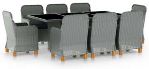 VidaXL Kültéri Étkezőgarnitúra - 9 részes - Polyrattan