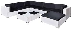VidaXL Polyrattan Kerti Bútorszett - 8 részes - Fehér